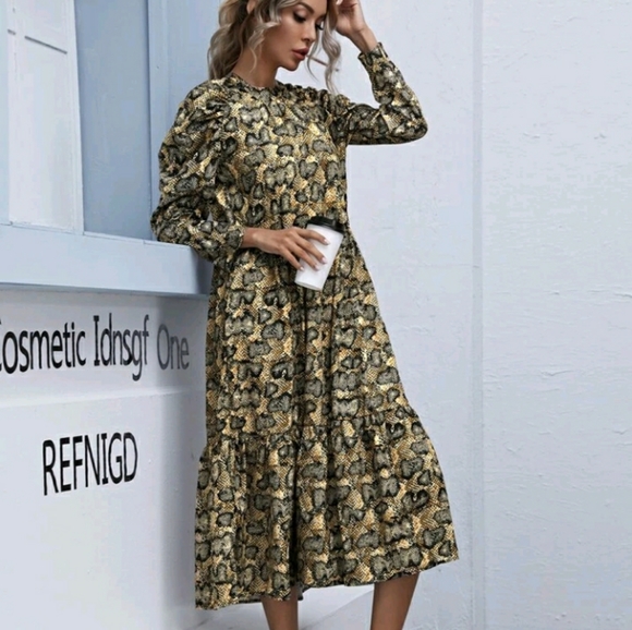 NEW Snakeskin Print Dress - Picture 2 of 10